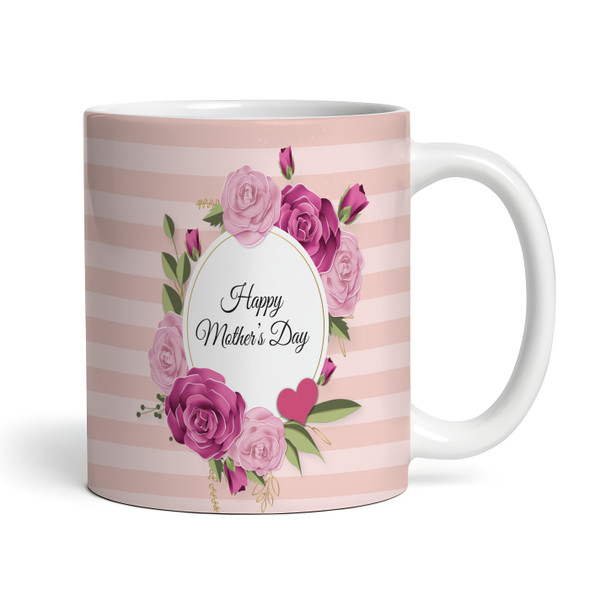 Pink Floral Round Photo Mother's Day Gift Personalised Mug