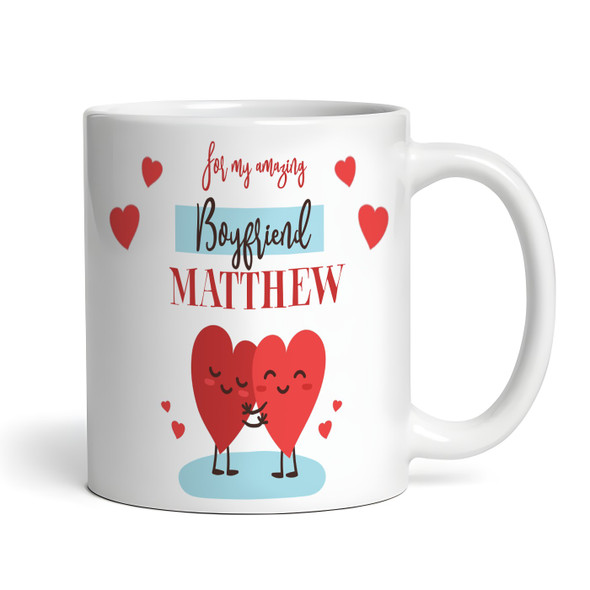 Romantic Boyfriend Gift Couple Hearts Photo Personalised Mug