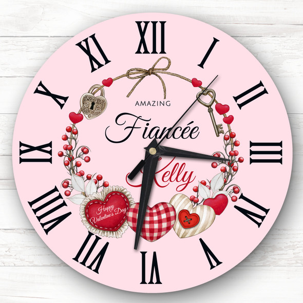 Fiancée Love Lock Anniversary Birthday Valentine's Day Gift Personalised Clock