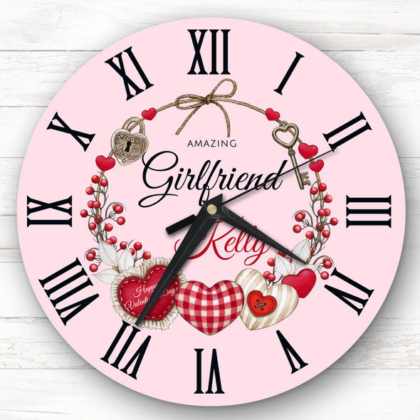 Girlfriend Love Lock Anniversary Valentine's Day Gift Personalised Clock