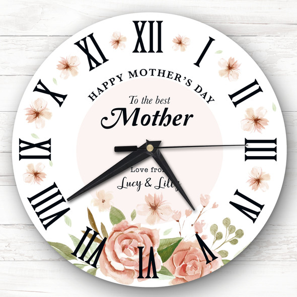 The Best Mother Watercolour Floral Mother's Day Gift Personalised Clock