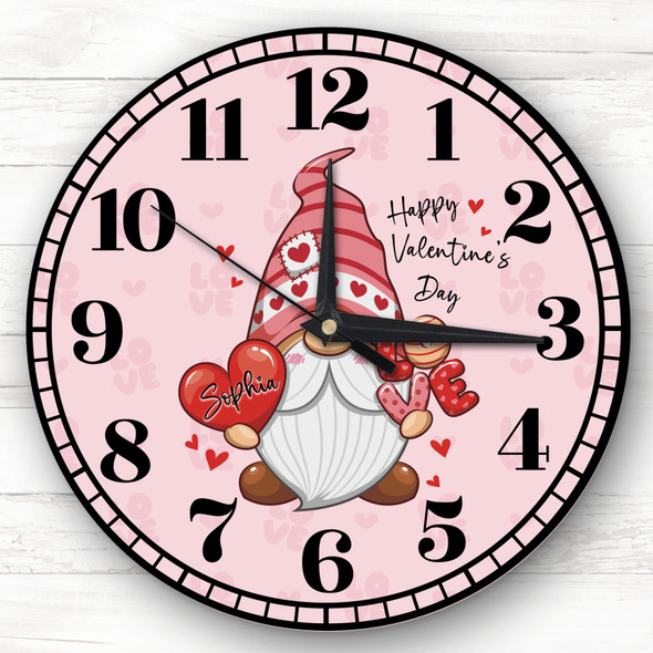 Love Gnome Valentine's Day Gift Personalised Clock