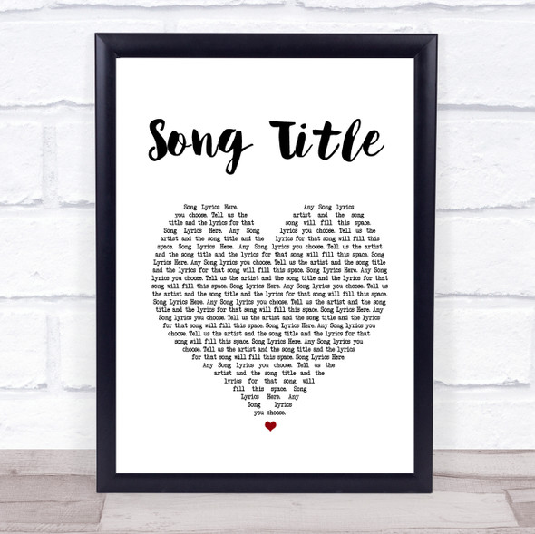 Wilco White Heart Any Song Lyrics Custom Wall Art Music Lyrics Poster Print, Framed Print Or Canvas