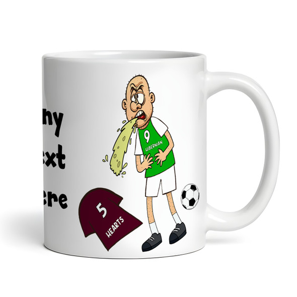Hibernian Vomiting On Hearts Funny Football Gift Team Rivalry Personalised Mug