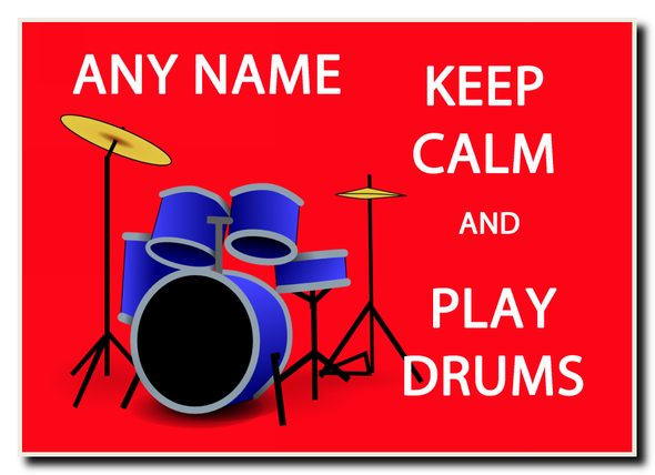 Keep Calm And Play Drums Personalised Jumbo Magnet