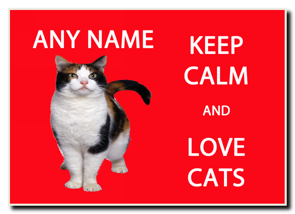 Keep Calm And Love Cats Personalised Jumbo Magnet