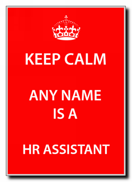 Hr Assistant Personalised Keep Calm Jumbo Magnet
