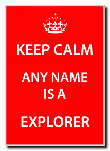 Explorer Personalised Keep Calm Jumbo Magnet
