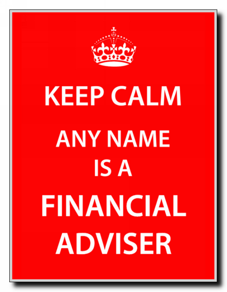 Financial Adviser Personalised Keep Calm Jumbo Magnet