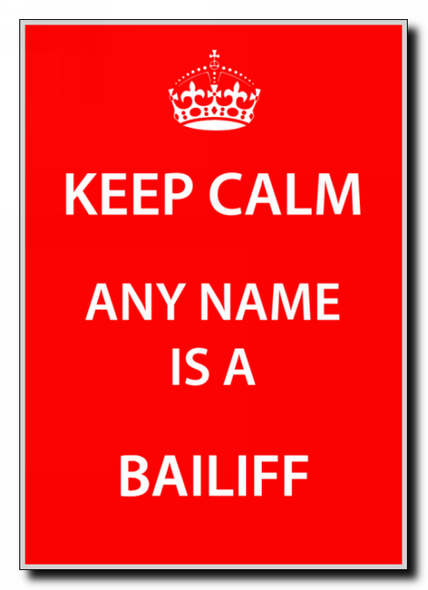 Bailiff Personalised Keep Calm Jumbo Magnet