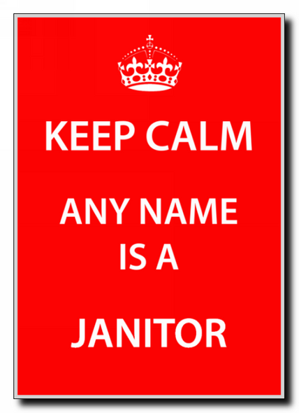 Janitor Personalised Keep Calm Jumbo Magnet