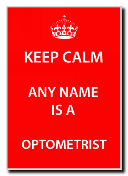 Optometrist Personalised Keep Calm Jumbo Magnet