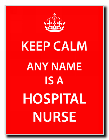 Hospital Nurse Personalised Keep Calm Jumbo Magnet