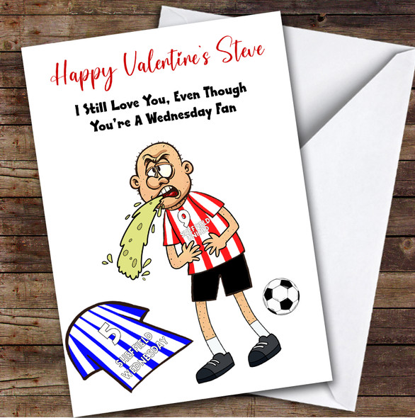 United Vomiting On Wednesday Funny Wednesday Football Fan Valentine's Card