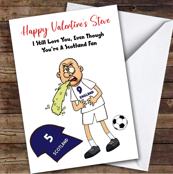 England Vomiting On Scotland Funny Scotland Football Fan Valentine's Card