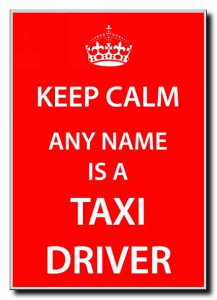 Taxi Driver Personalised Keep Calm Jumbo Magnet