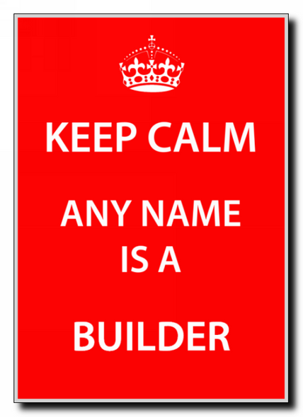 Builder Personalised Keep Calm Jumbo Magnet