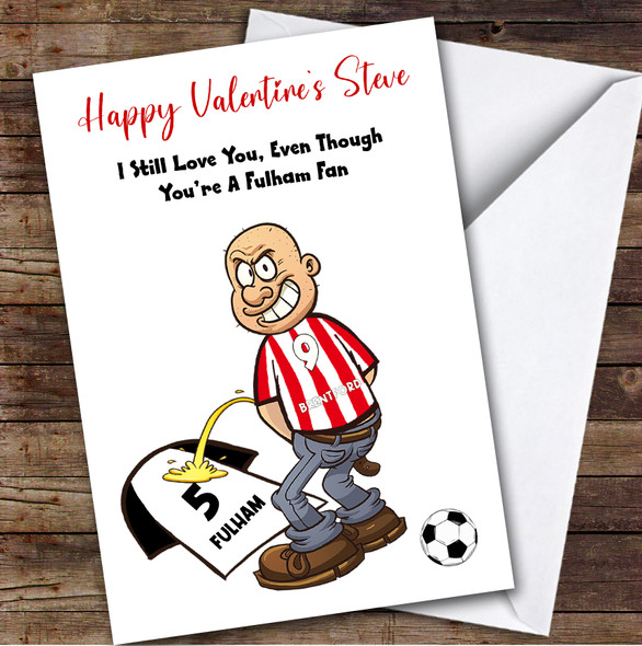 Brentford Weeing On Fulham Funny Fulham Football Fan Valentine's Card