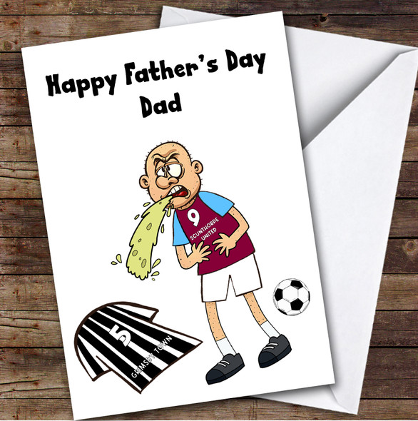 Scunthorpe Vomiting On Grimsby Funny Grimsby Football Fan Father's Day Card