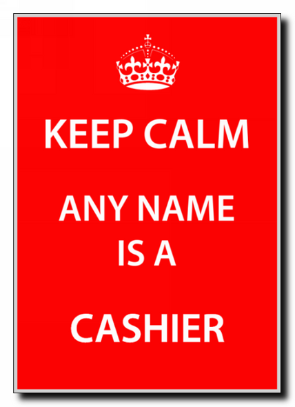 Cashier Personalised Keep Calm Jumbo Magnet