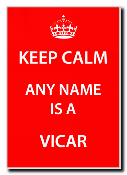 Vicar Personalised Keep Calm Jumbo Magnet