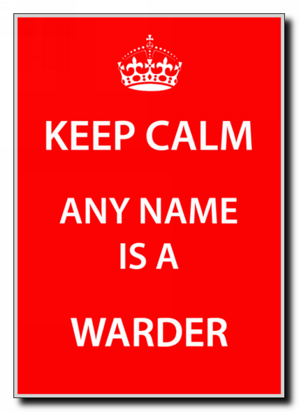 Warder Personalised Keep Calm Jumbo Magnet