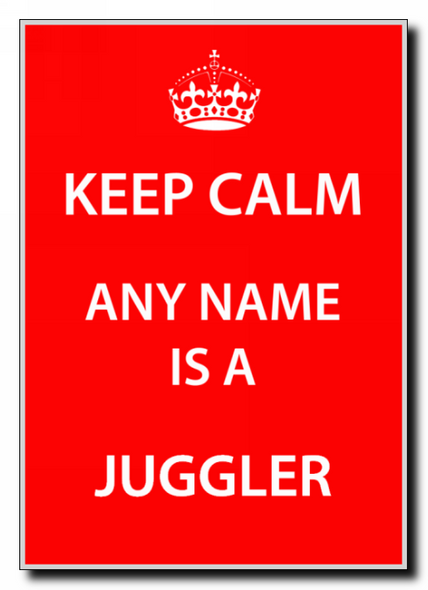 Juggler Personalised Keep Calm Jumbo Magnet