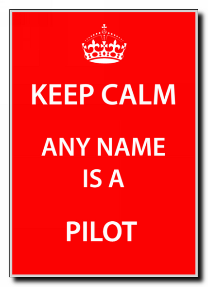 Pilot Personalised Keep Calm Jumbo Magnet