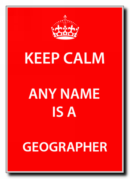 Geographer Personalised Keep Calm Jumbo Magnet