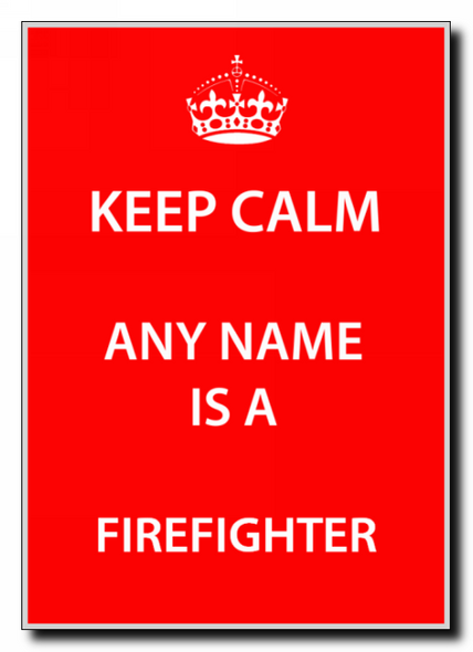 Firefighter Personalised Keep Calm Jumbo Magnet