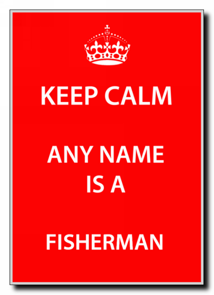 Fisherman Personalised Keep Calm Jumbo Magnet