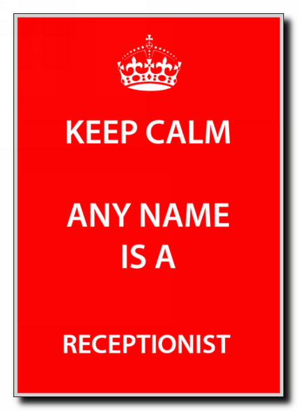 Receptionist Personalised Keep Calm Jumbo Magnet