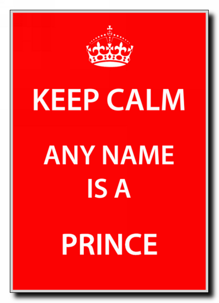 Prince Personalised Keep Calm Jumbo Magnet