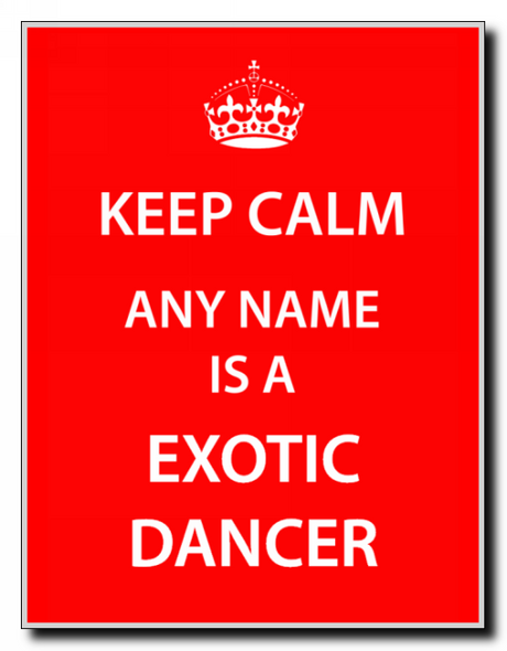 Exotic Dancer Personalised Keep Calm Jumbo Magnet