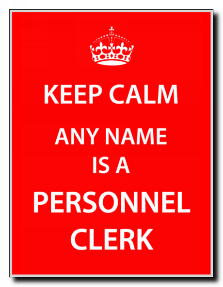 Personnel Clerk Personalised Keep Calm Jumbo Magnet