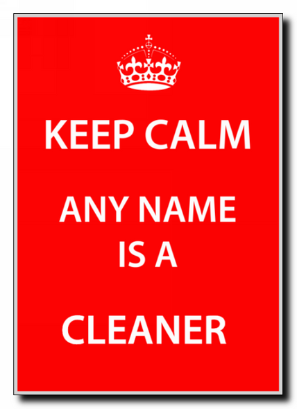 Cleaner Personalised Keep Calm Jumbo Magnet