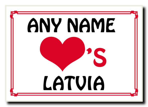 Love Heart Latvia Personalised Jumbo Magnet