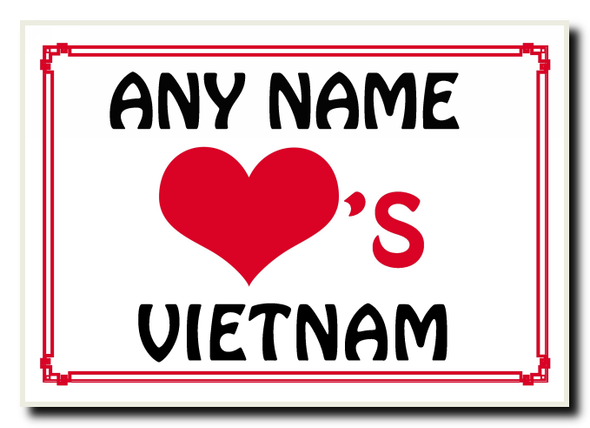 Love Heart Vietnam Personalised Jumbo Magnet