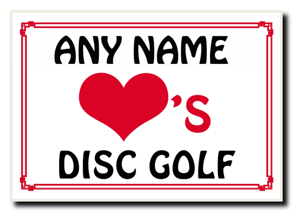 Love Heart Disc Golf Personalised Jumbo Magnet