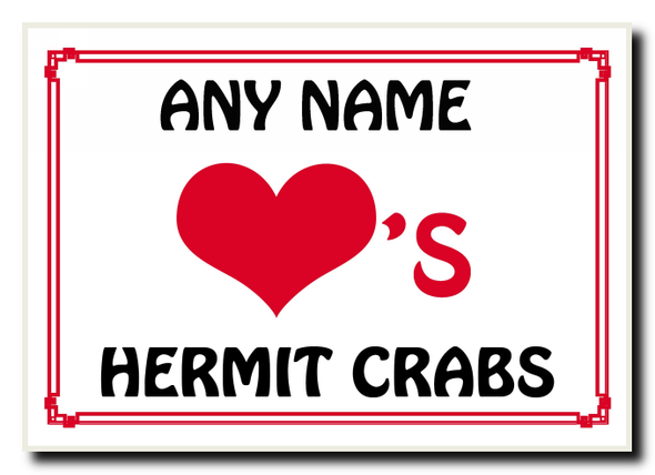 Love Heart Hermit Crabs Personalised Jumbo Magnet