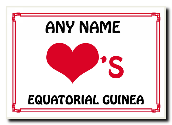 Love Heart Equatorial Guinea Personalised Jumbo Magnet