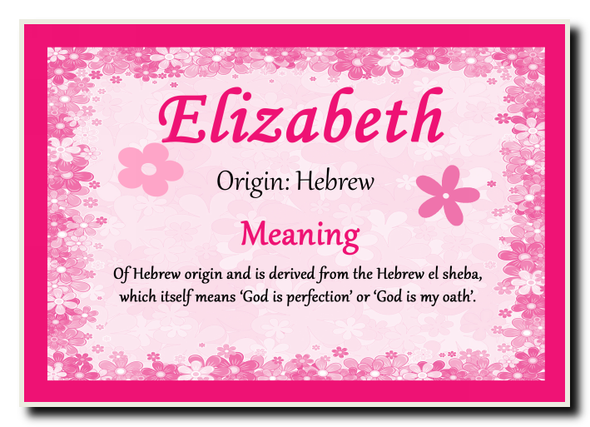 Elizabeth Personalised Name Meaning Jumbo Magnet