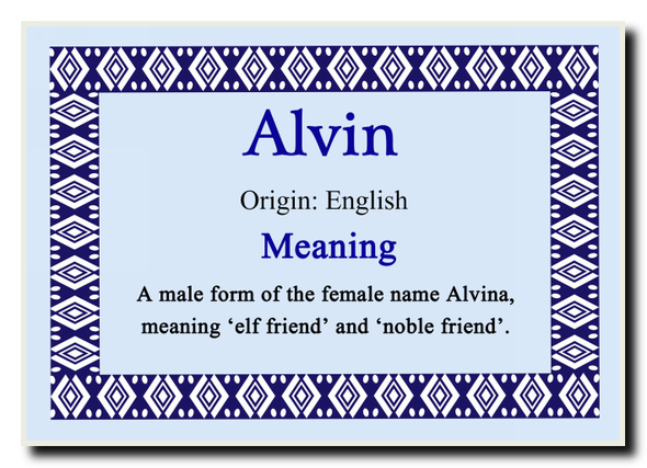 Alvin Personalised Name Meaning Jumbo Magnet