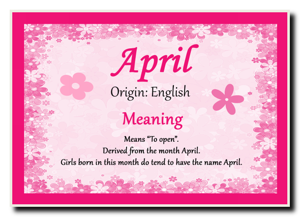 April Personalised Name Meaning Jumbo Magnet