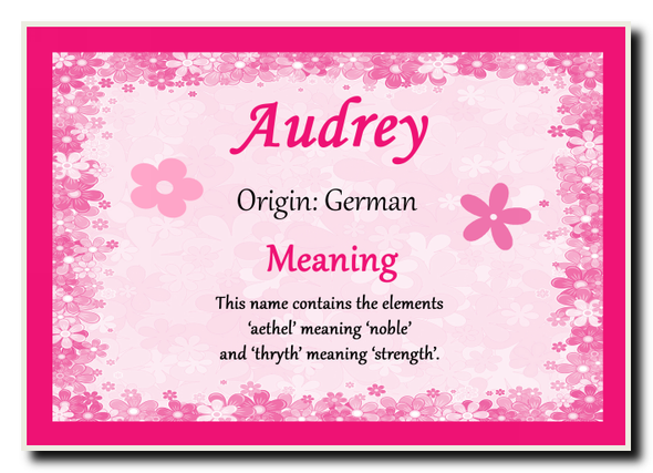 Audrey Personalised Name Meaning Jumbo Magnet