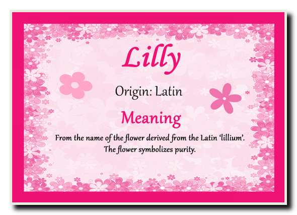 Lilly Personalised Name Meaning Jumbo Magnet