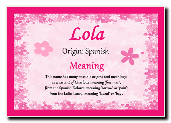 Lola Personalised Name Meaning Jumbo Magnet