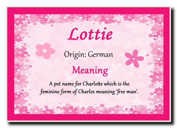 Lottie Personalised Name Meaning Jumbo Magnet