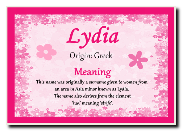 Lydia Personalised Name Meaning Jumbo Magnet