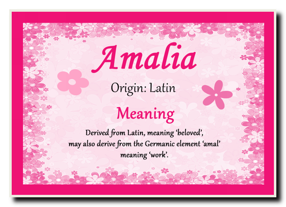 Amalia Personalised Name Meaning Jumbo Magnet